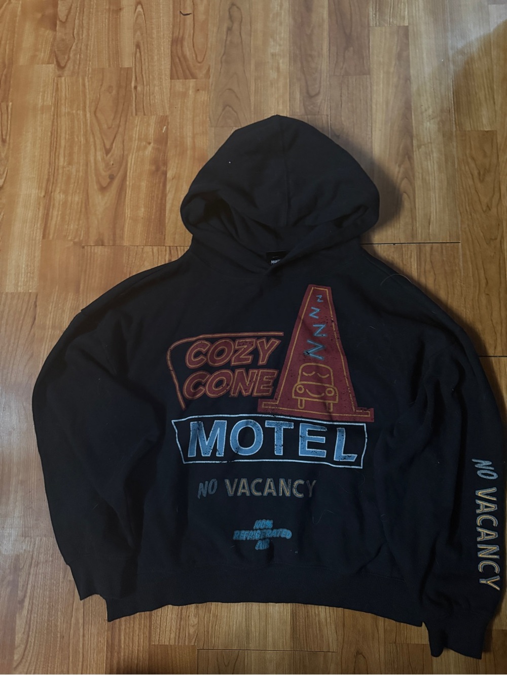 Black Cozy Cone Motel Graphic Crewneck Hoodie